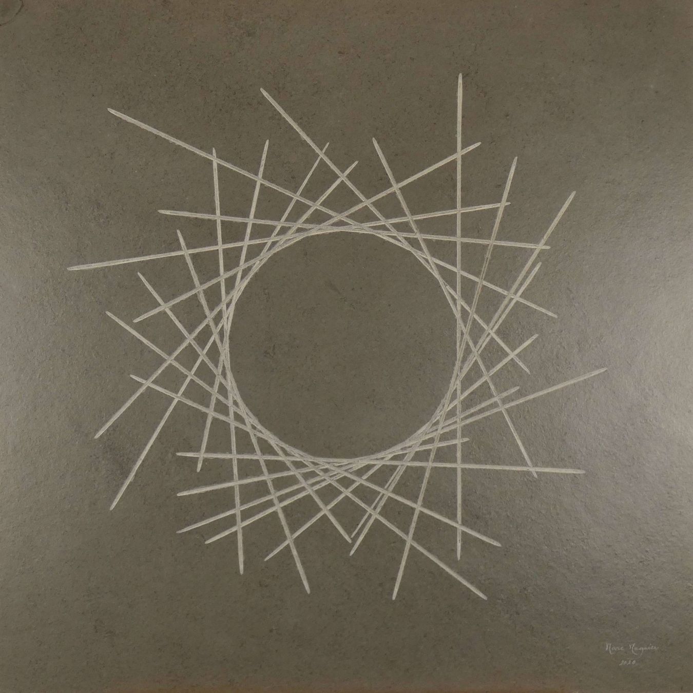 Dipinti: Tableau en Ardoise Gravée – Usato da GEMEAUX venduto da MarcMugnierSculpture