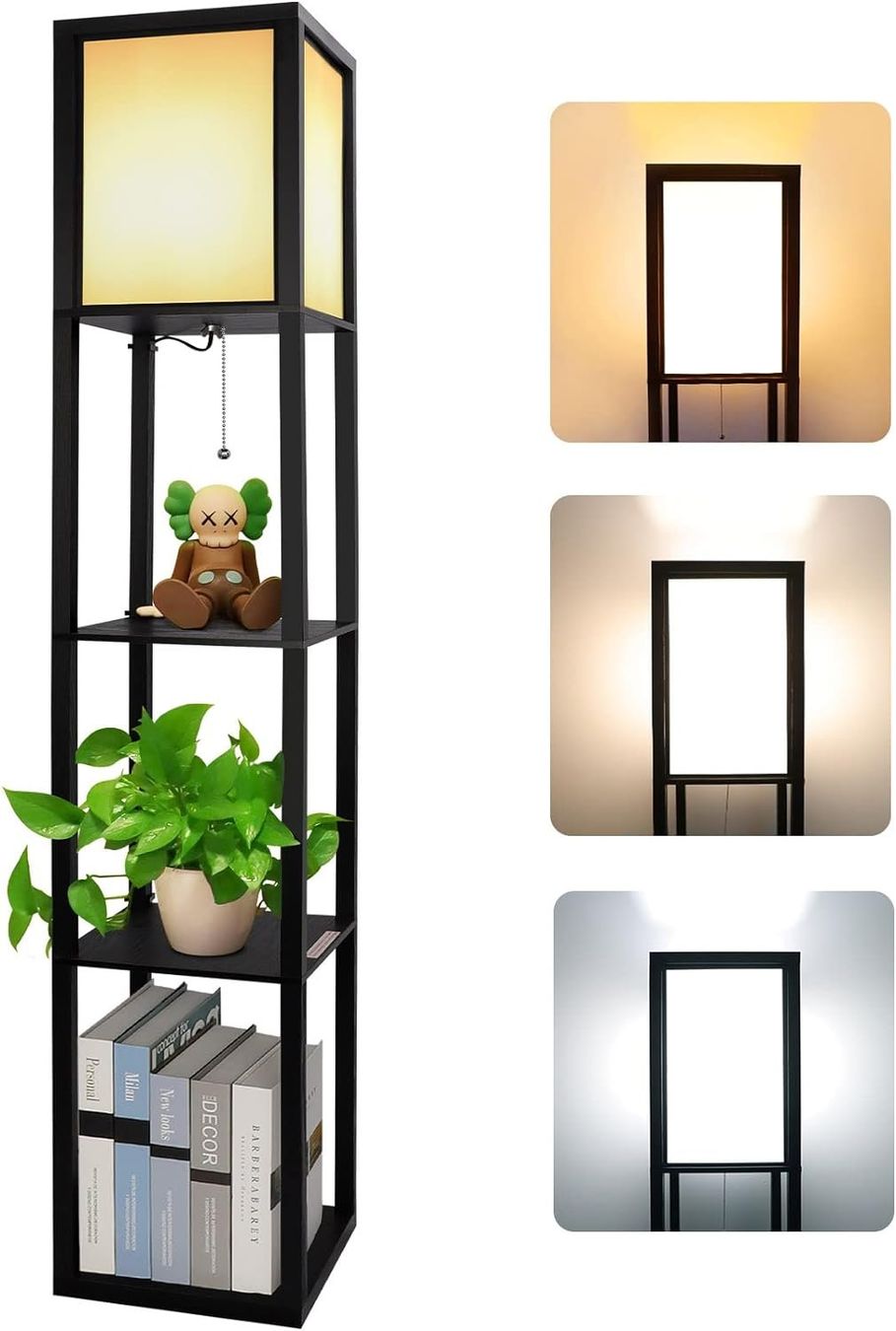 Scaffali: Büro Stehlampe aus Holz mit Regal Eckregal Regalbeleuchtung – Nuovo e nell'imballaggio originale da Herisau venduto da Serenco