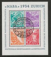 1934 : NABA Block, Ersttag - mit Attest, KP 1150.--