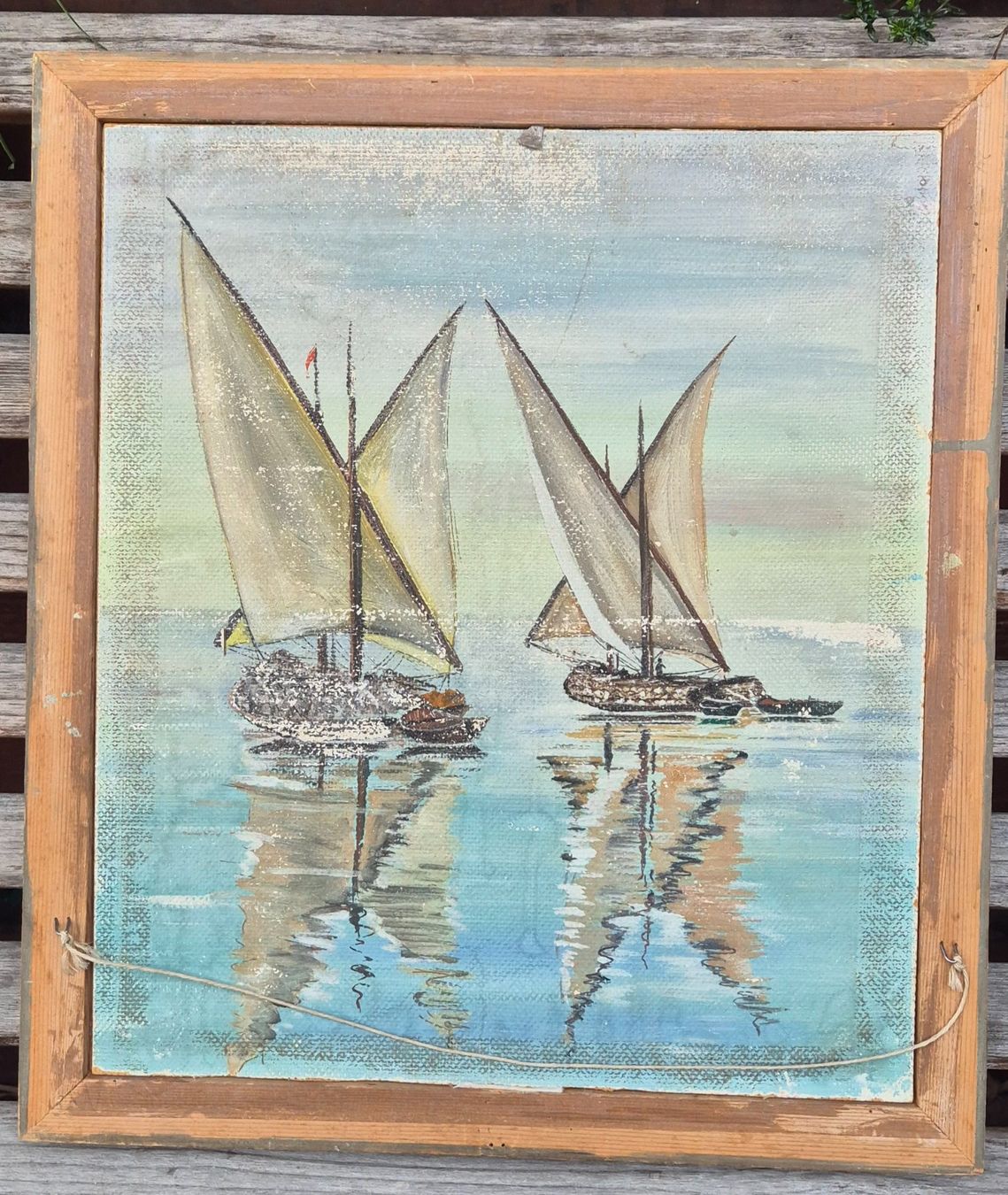 Dipinti: Oelbild am Seeufer von E. Baumgartner  48 x 42 cm – Usato da Neerach venduto da SilliS 3