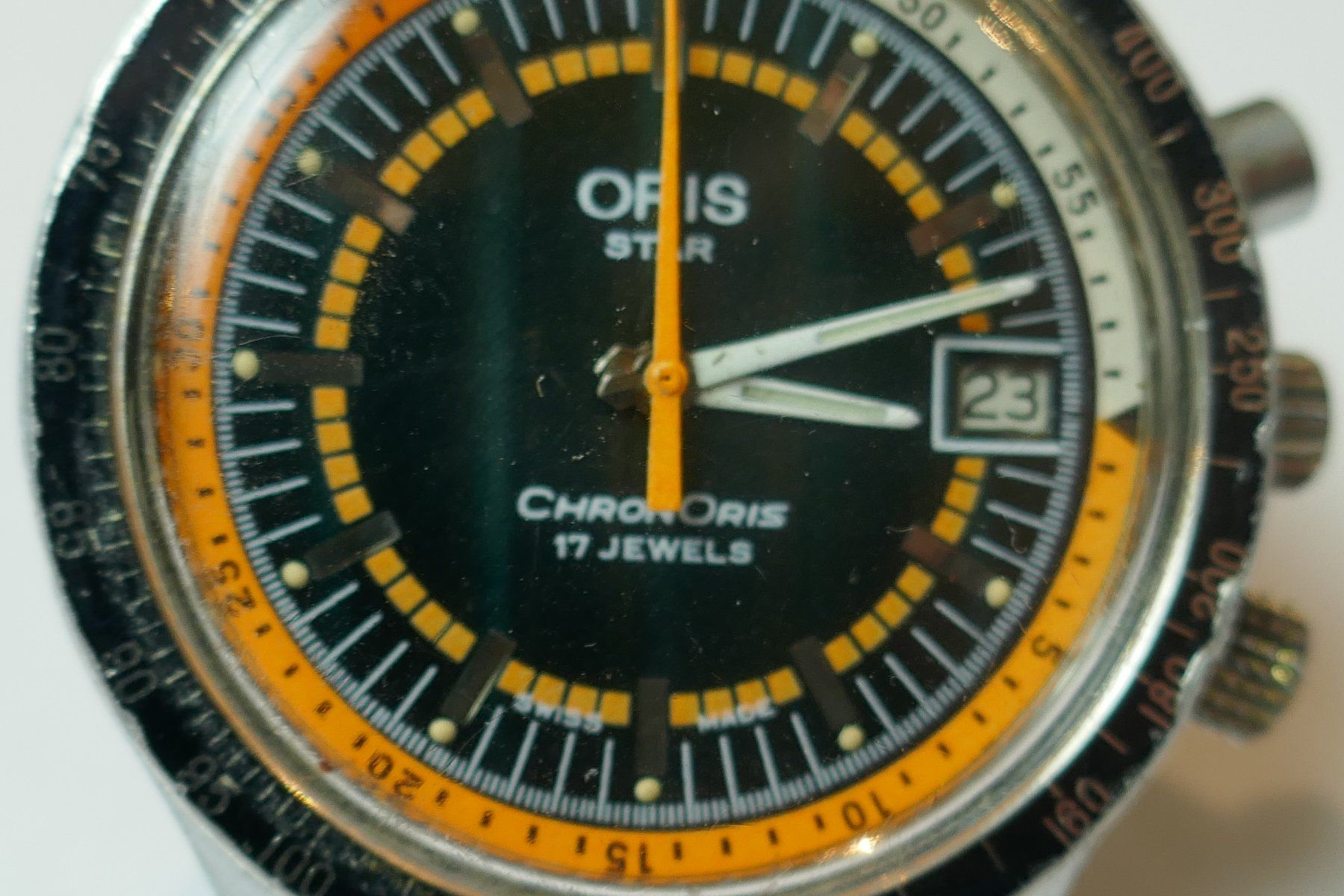 Oris Orologi: Seltene Oris Chronoris 70er 38 mm – Usato da Schaffhausen venduto da swisswatches-andmore 1