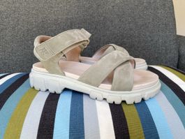 Paul Green Sandalen salbeigrün-grau Grösse 4 1/2 neuwertig