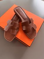 Hermès Oran Sandalen Braun Gr. 38