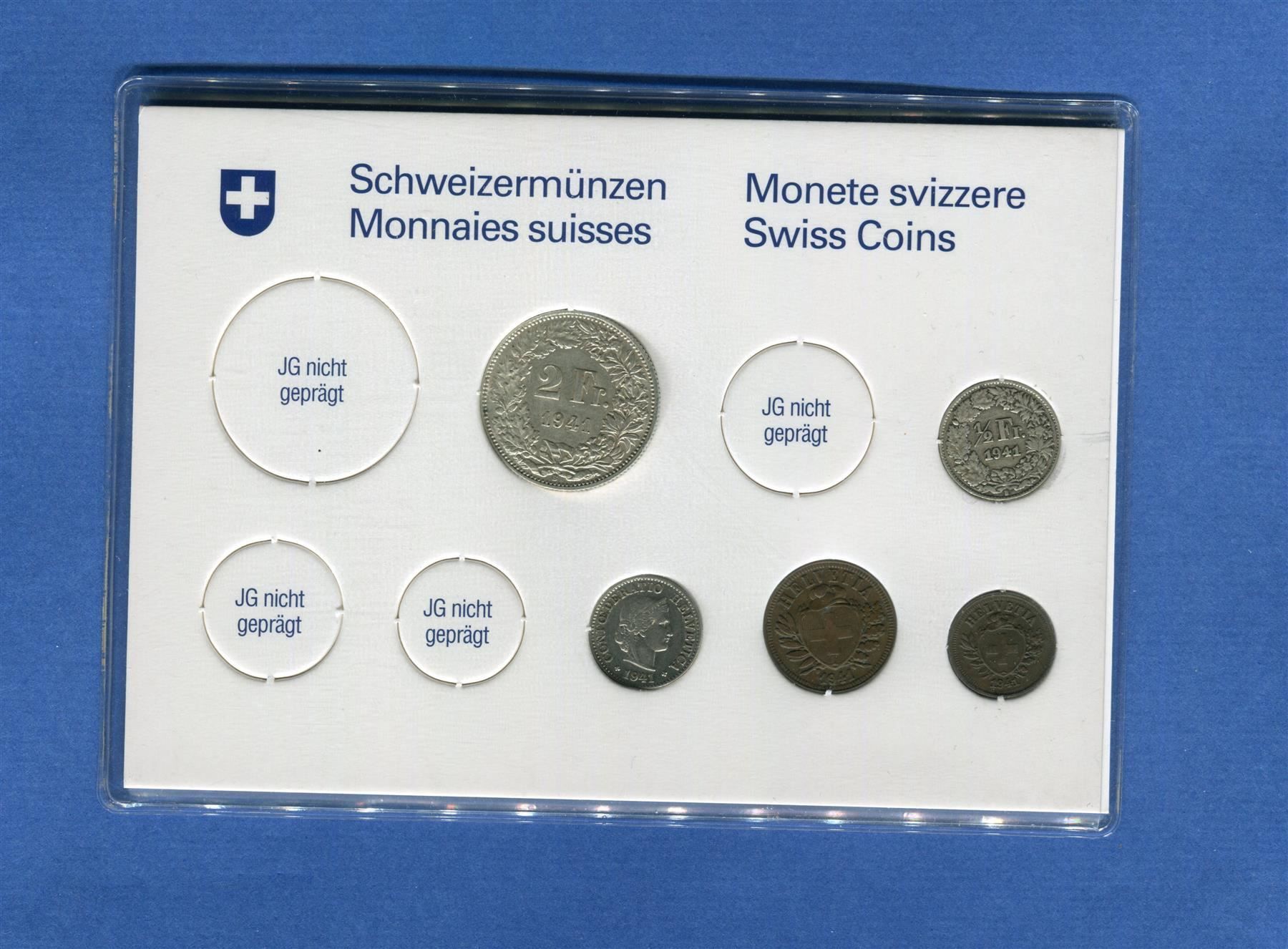 Tutti le monete: (192) Münzsatz 1941 Silber – Usato da Rüthi (Rheintal) venduto da erdnuessli1