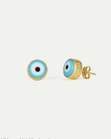 Ohrringe & -stecker: Vergoldete Evil Eye Ohrring Hellblau NEU – Neu und originalverpackt aus Bern von poet88 1