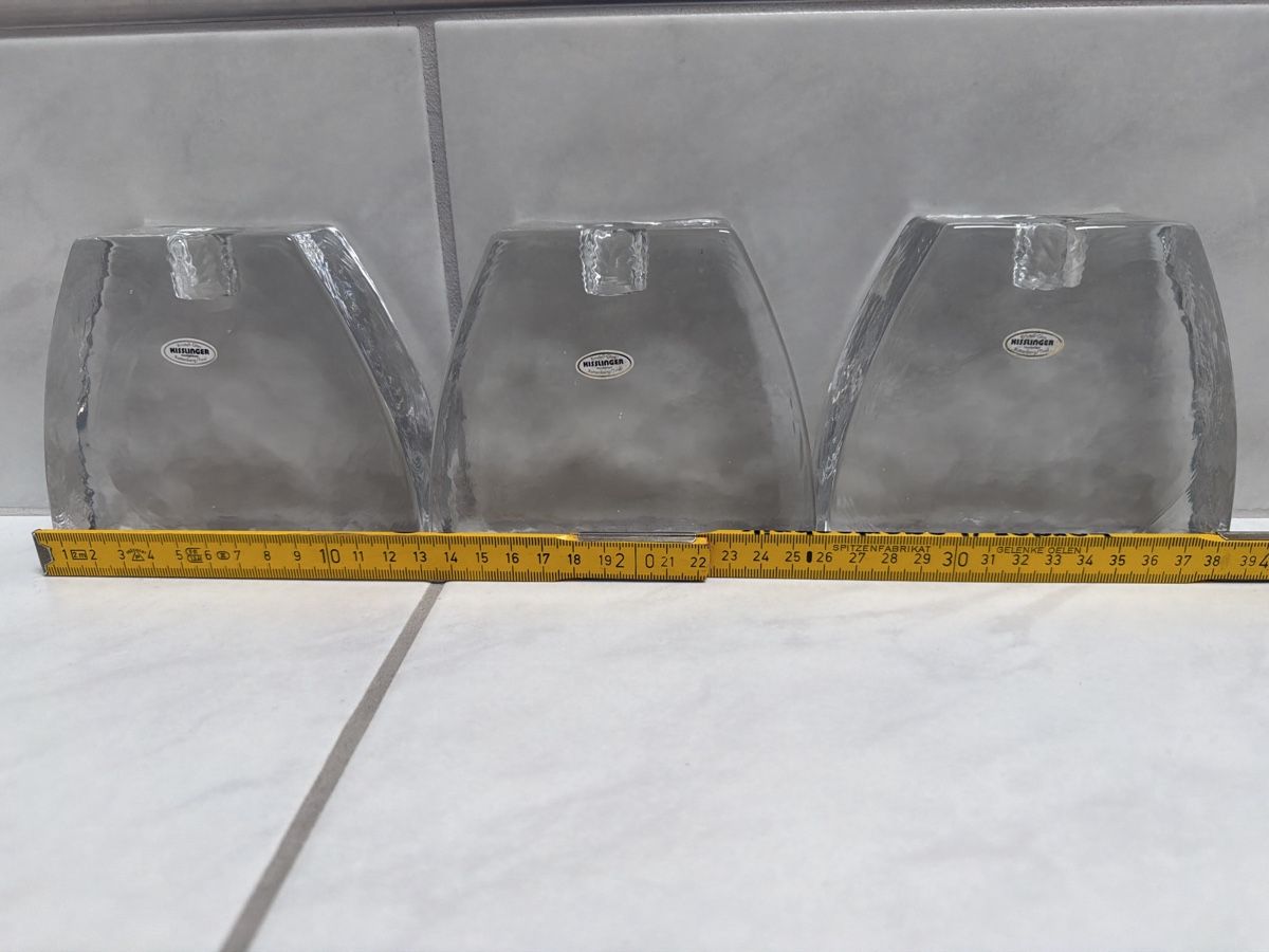 Portacandele: 3 Kerzenhalter aus massivem Kristallglas. – Usato da Biberist venduto da Momo33 5