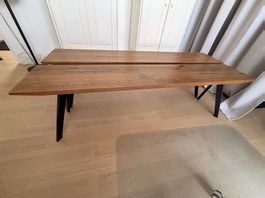2 Sitzbänke Holz