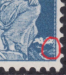 Alle Briefmarken: Plattenfehler ZNr. 156.2.01 (fehlender Quellfluss rechts) – Defekt aus Gränichen von Teufenthaler 1