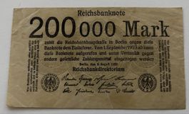 Reichsbanknote 200000 Mark 9. August 1923 Deutschland