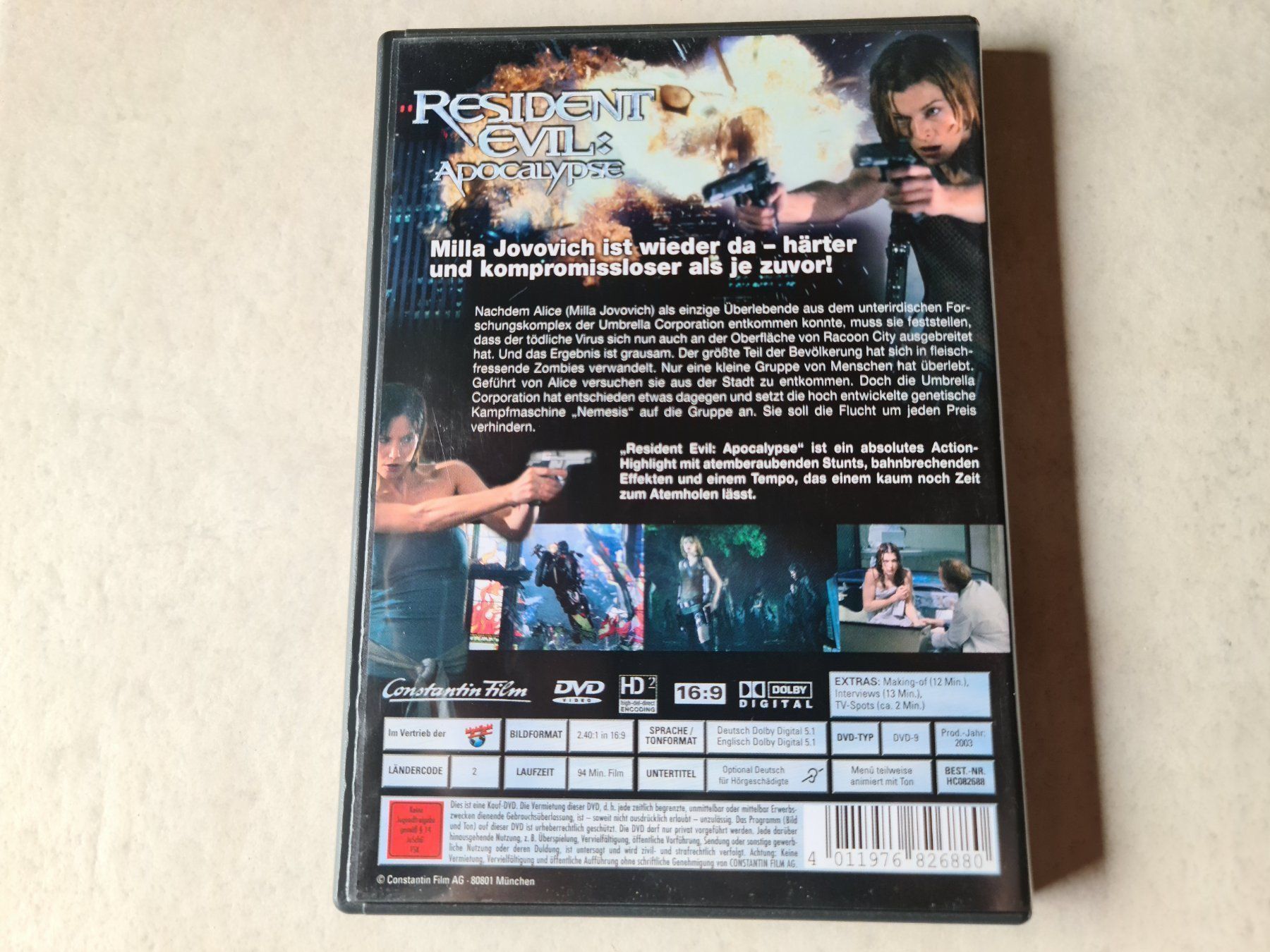 Tutti i DVDs: Resident Evil: Apocalypse – Usato da Schneisingen venduto da backstore24 2