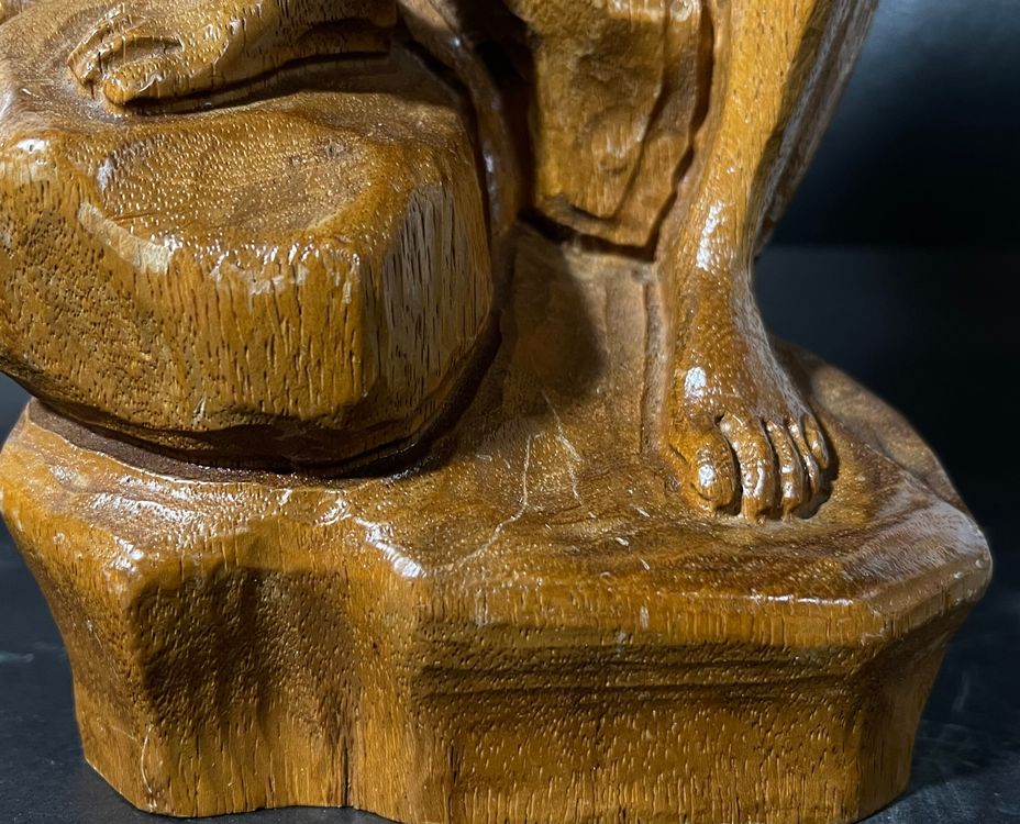 Handgeschnitzte Yoga-Figur Aus Holz – Meditation Statue In 3 Größen, Deko Für Zuhause & Garten