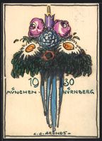 Handgemalt, sign. Carl O. Arends: Blumen