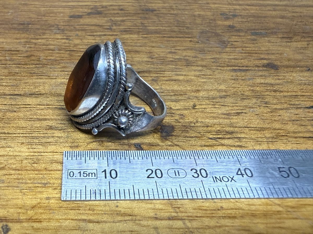 Anelli: Antiker 925 Silber Ring mit Bernstein Grösse 55 – Usato da schaffhausen venduto da VintAntik_1980 9