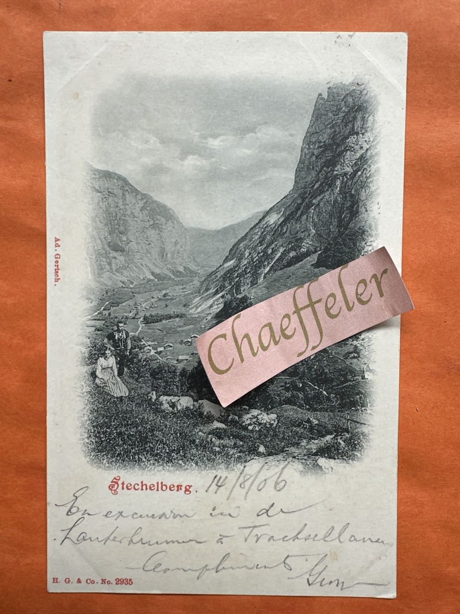Ansichtskarten:  Stechelberg, datiert 14.8.1906 – Gebraucht aus Zürich von Chaeffeler