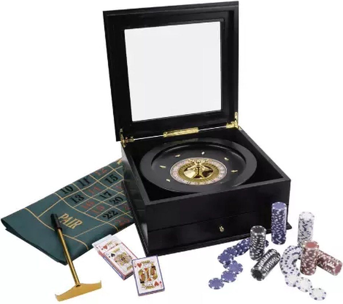 Giochi: SET ROULETTE LUXE COMPLET BOIS - NOIR – Nuovo e nell'imballaggio originale da Pompaples venduto da vde_y78b