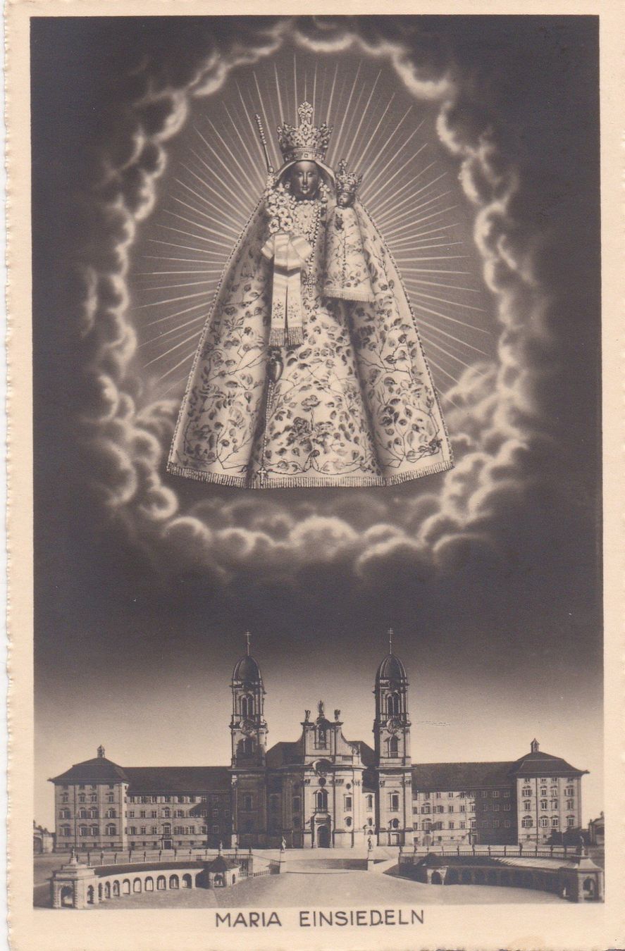 Cartoline postali: AK - Einsiedeln - gel. 2.10.1945 – Usato da Fribourg venduto da schnalla92