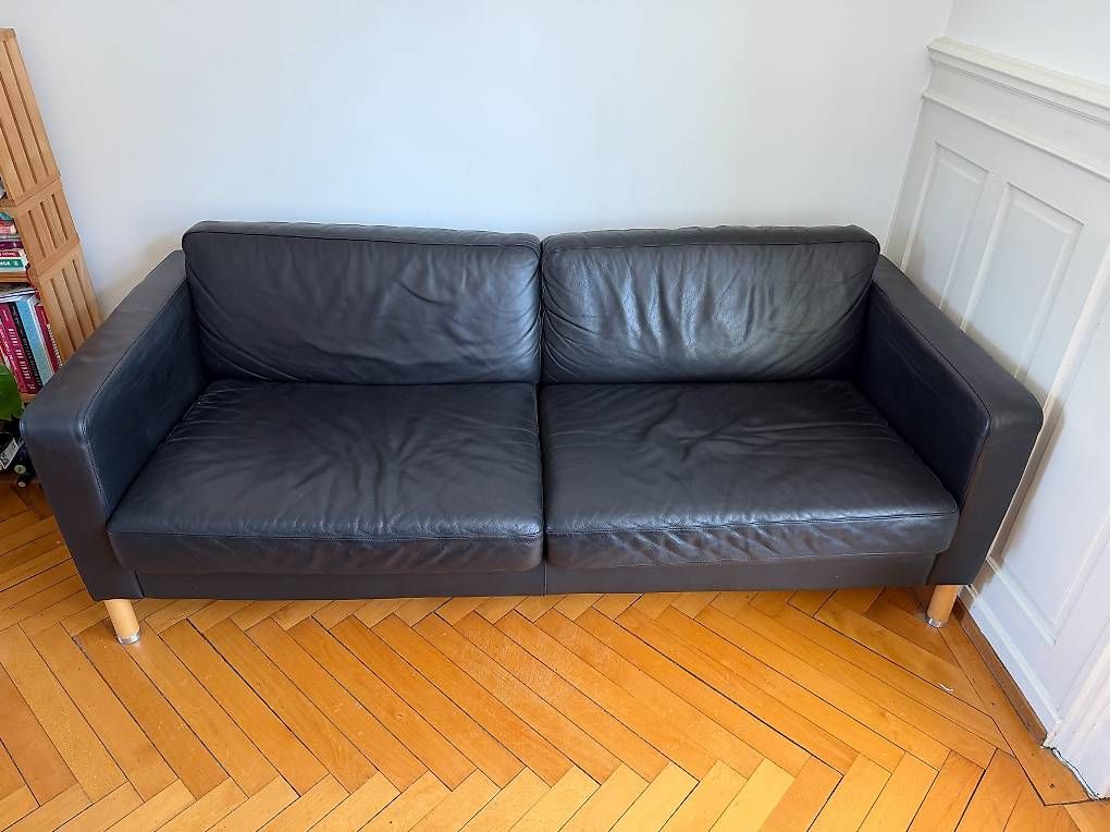 Sofas: Schwarzes Ledersofa – Gebraucht aus Zürich von safira_p 1