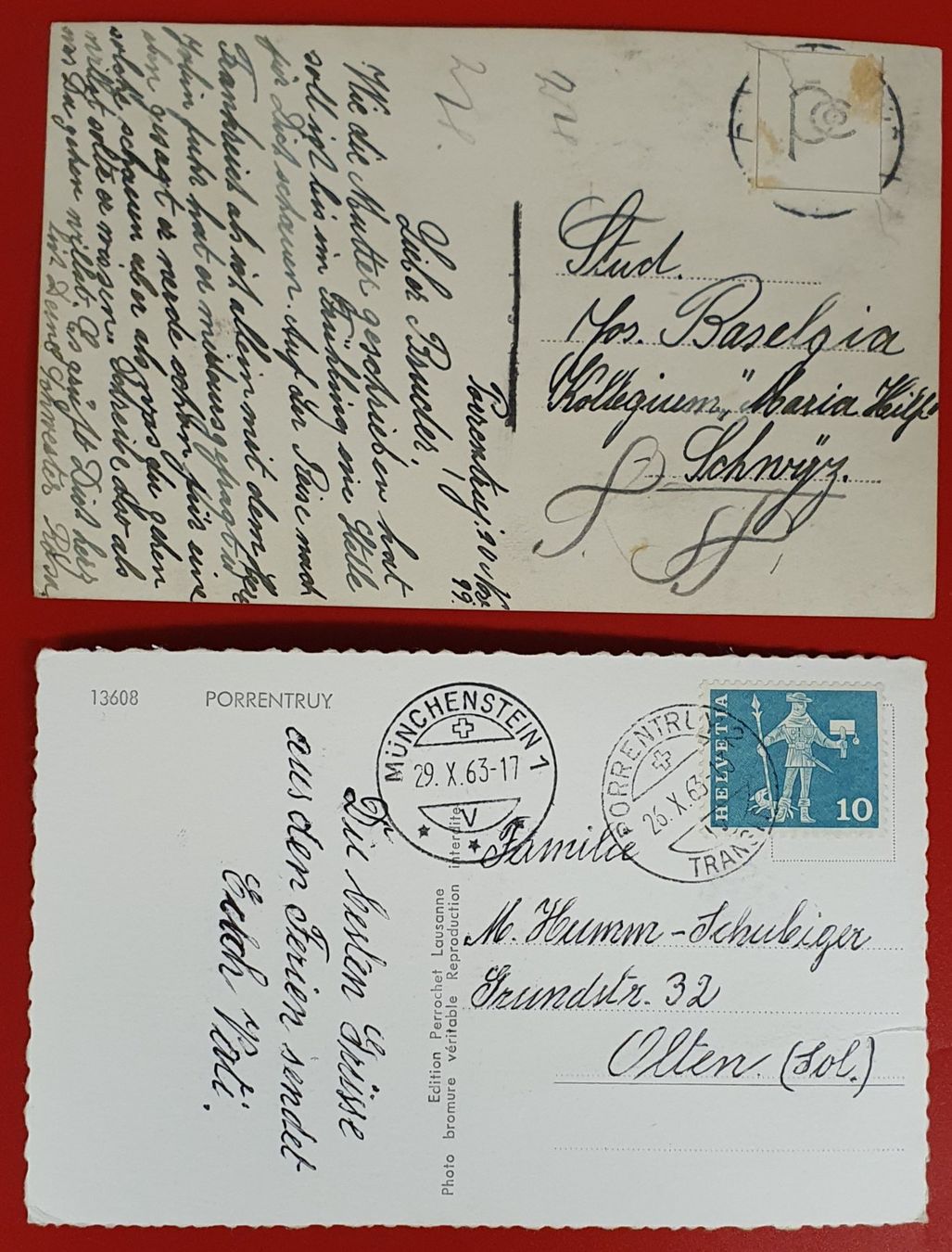 Cartoline postali: Porrentruy  - Vue Générale – Usato da Kreuzlingen venduto da Rschweiz1 1
