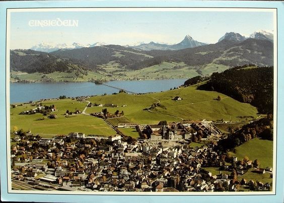 Cartoline postali: EINSIEDELN Flugaufnahme – Usato da Jona venduto da philajona