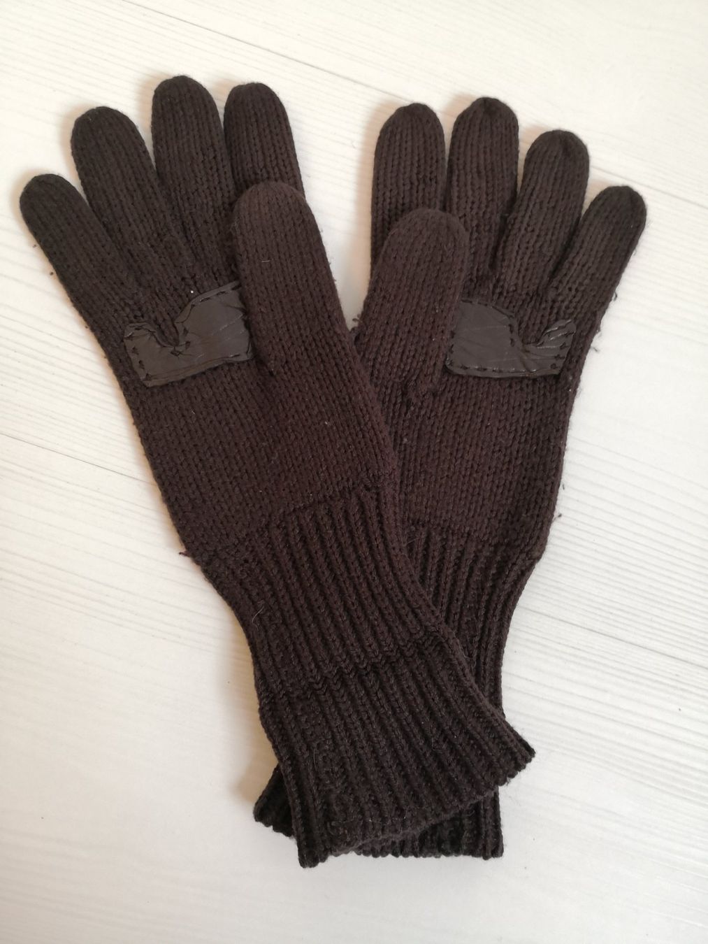 Guanti & manicotti: 🤩STRICK-HANDSCHUHE MIT LEDER BRAUN – Usato da Olten venduto da Naja-Twins-Twins 1
