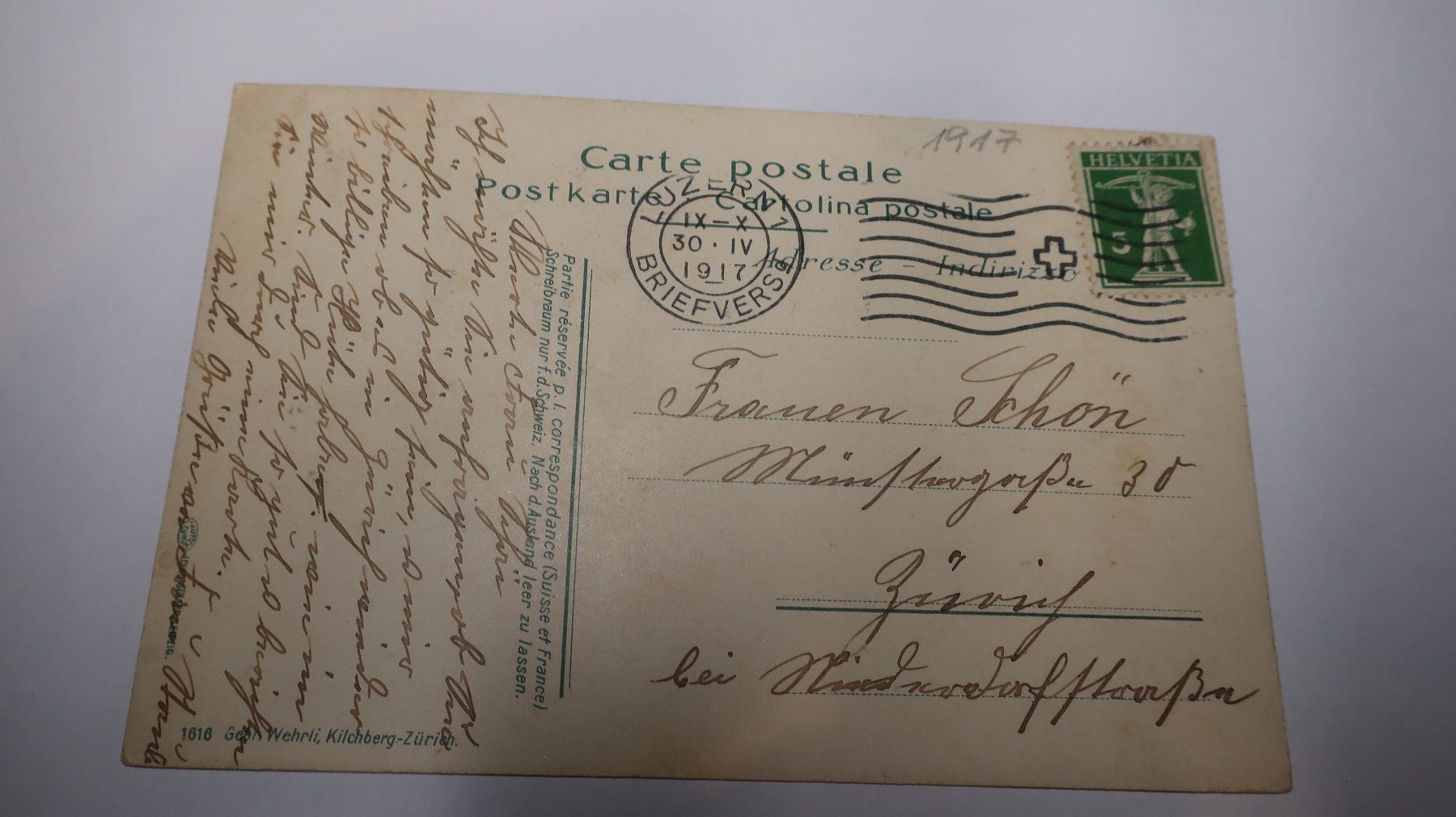 Cartoline postali: Morschach u. der Urirothstock  1917 – Usato da Cormoret venduto da Pascalll2001 2
