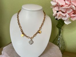 Schöne Kette mit Kleeblatt Steel