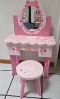 Rosa Kinderschminktisch mit Spiegel und Hocker. HOLZ!!