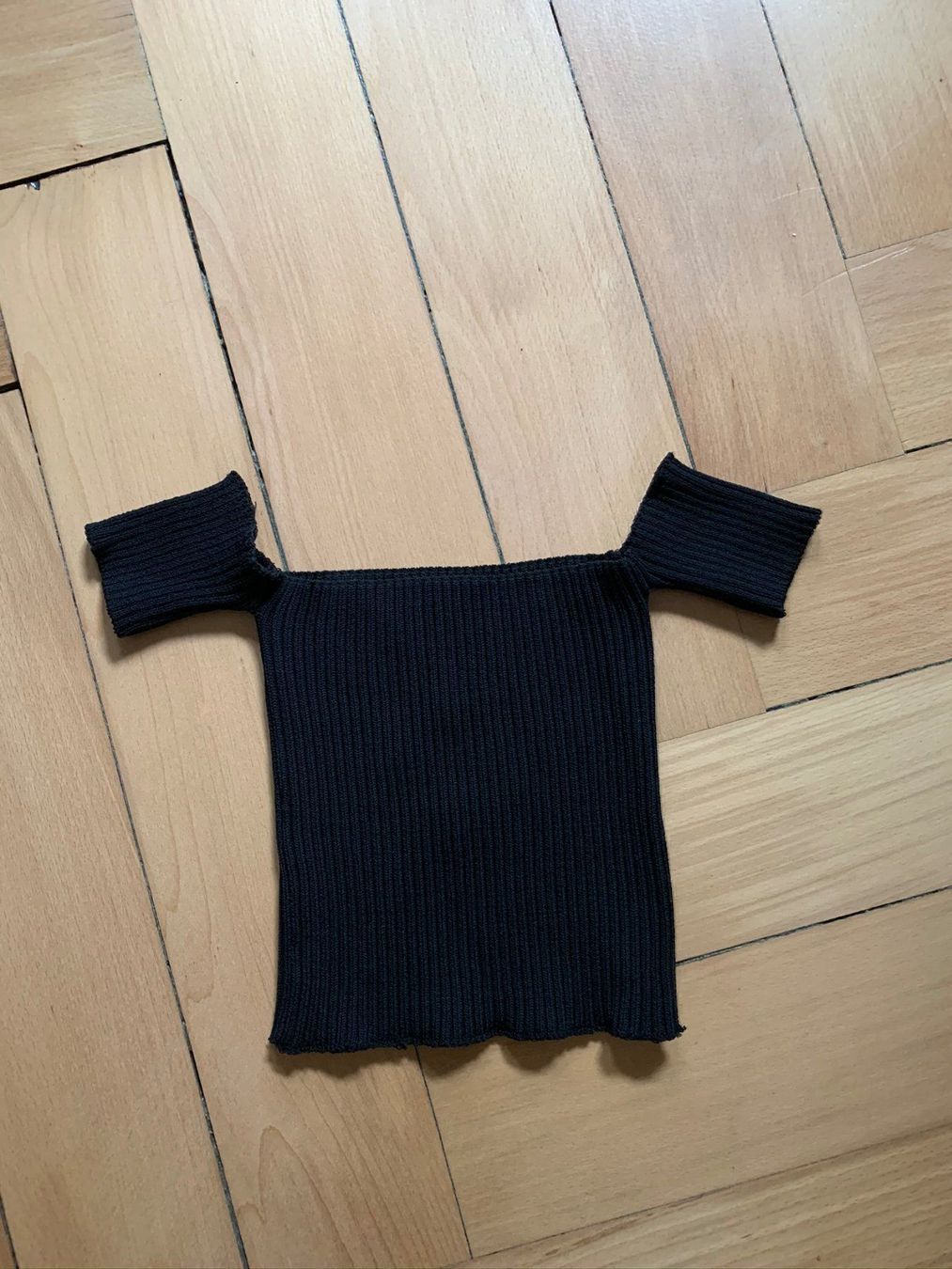 T-shirt: Cropped Shirt schwarz stretch XS – Usato da Zürich venduto da Diazaio