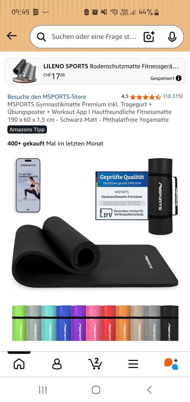 Tappetini fitness: Yogamatte schwarz – Nuovo (secondo la descrizione) da Frauenfeld venduto da Ricariela 3