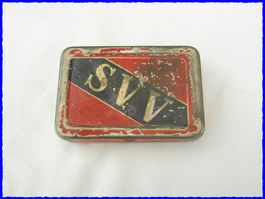 Blechdose "SVV" No 3 - 6x4 cm Pneuflickzeug - SEHR RAR ~1940