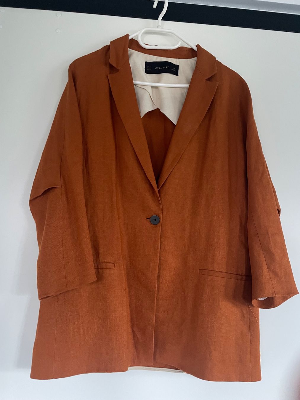 Zara Giacche: Zara Oversize- Leinen-Blazer orange Gr. S – Usato da Coldrerio venduto da Theres2004 1