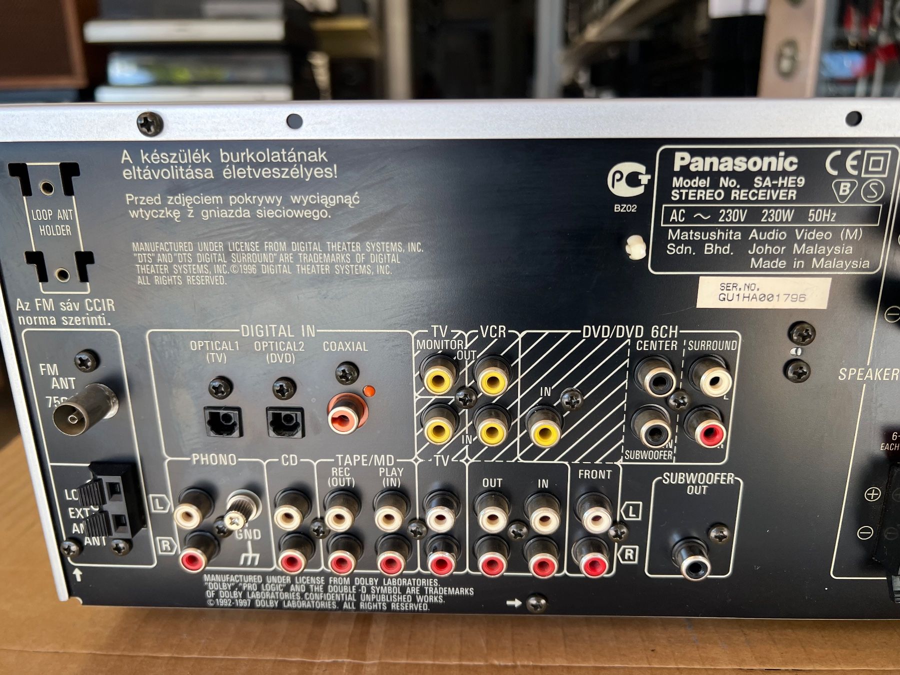 Panasonic Home Cinema: Panasonic AV Control Receiver SA-HE9 gebraucht silber – Usato da Gebenstorf venduto da Secondtronik 6