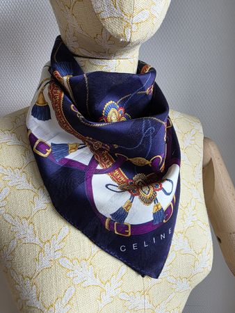 Celine Vintage Baumwolltuch – 50 × 50 cm 