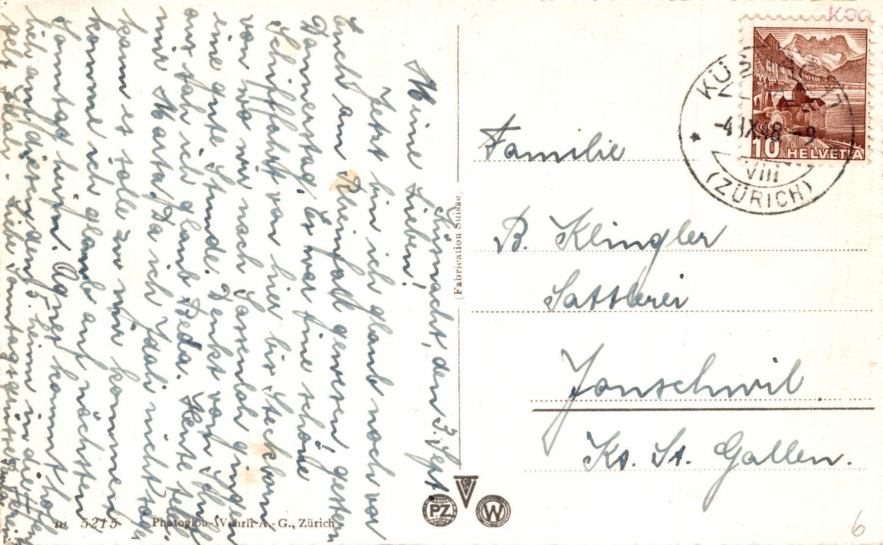 Ansichtskarten: Schaffhausen – Gebraucht aus Bronschhofen von Astore 1