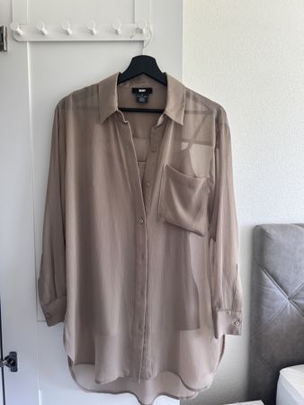 DKNY Beige Button-Up Shirt