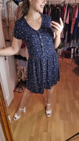 Sommerkleid blau gemustert Gr.L Top Zustand! 👗🤩