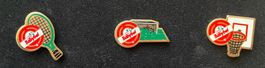 3 Mini Babybel Pins, Sportmotive - 90er
