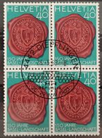 1983 150 Jahre Kanton BL Viererblock Vollstempel