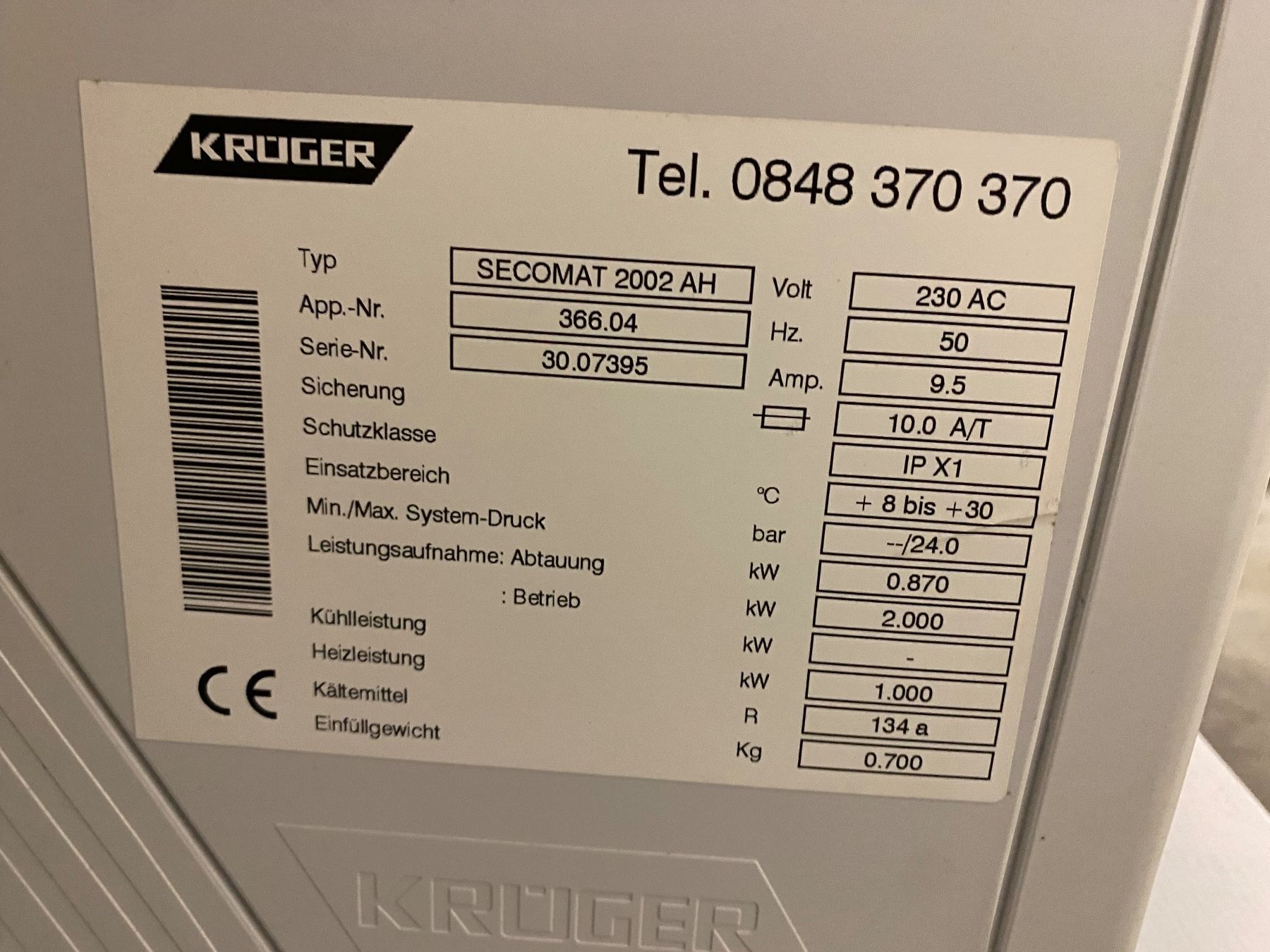 Secomat Asciugatrici: Krüger Secomat 2002 Wasch-Lufttrockner – Usato da Dietikon venduto da ShopAgent8953 8