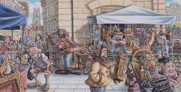 Fribourg, jour de Marché.  (Sacatos.)