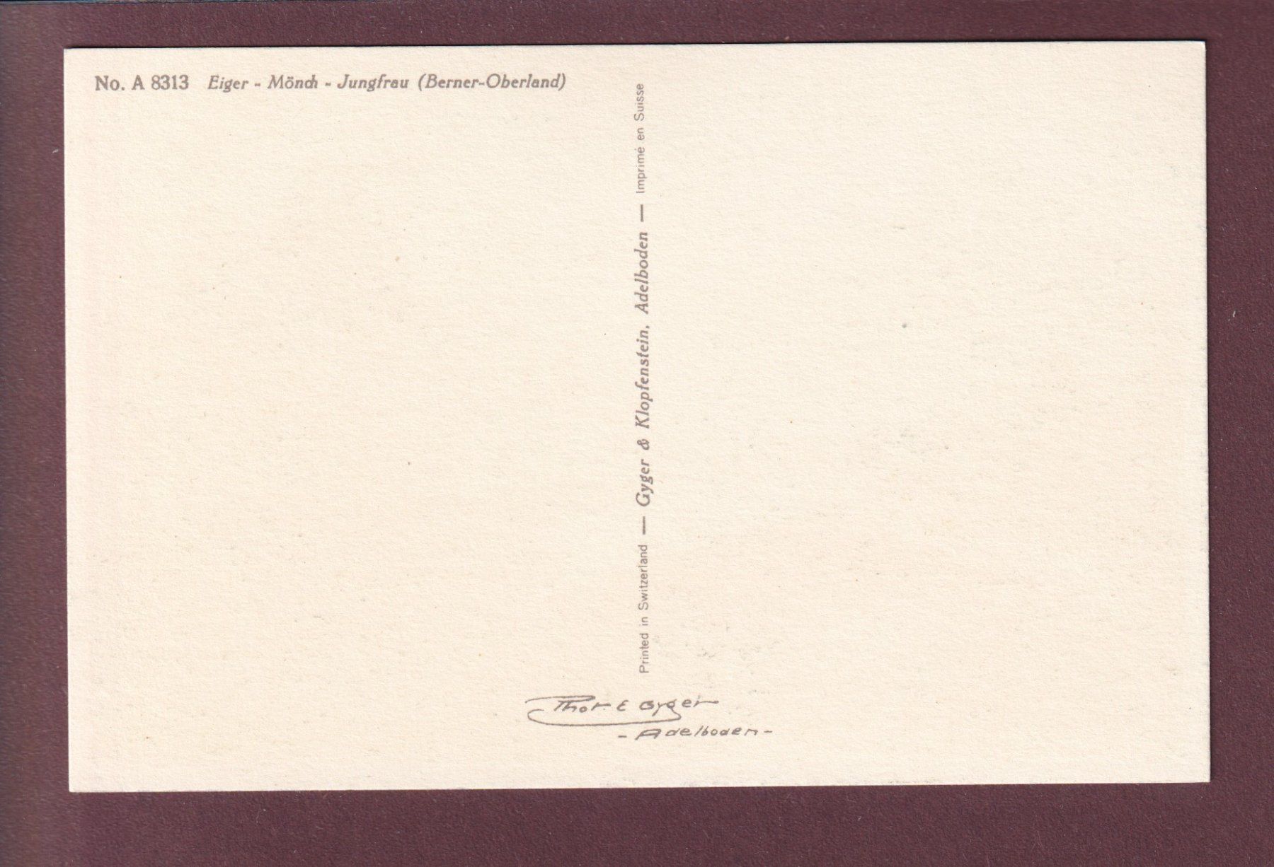 Cartoline postali: EIGER - MÖNCH - JUNGFRAU – Usato da Pully venduto da nicecards 1