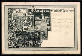Grusskarten-AK Arnsberg, Ortspartie bei 