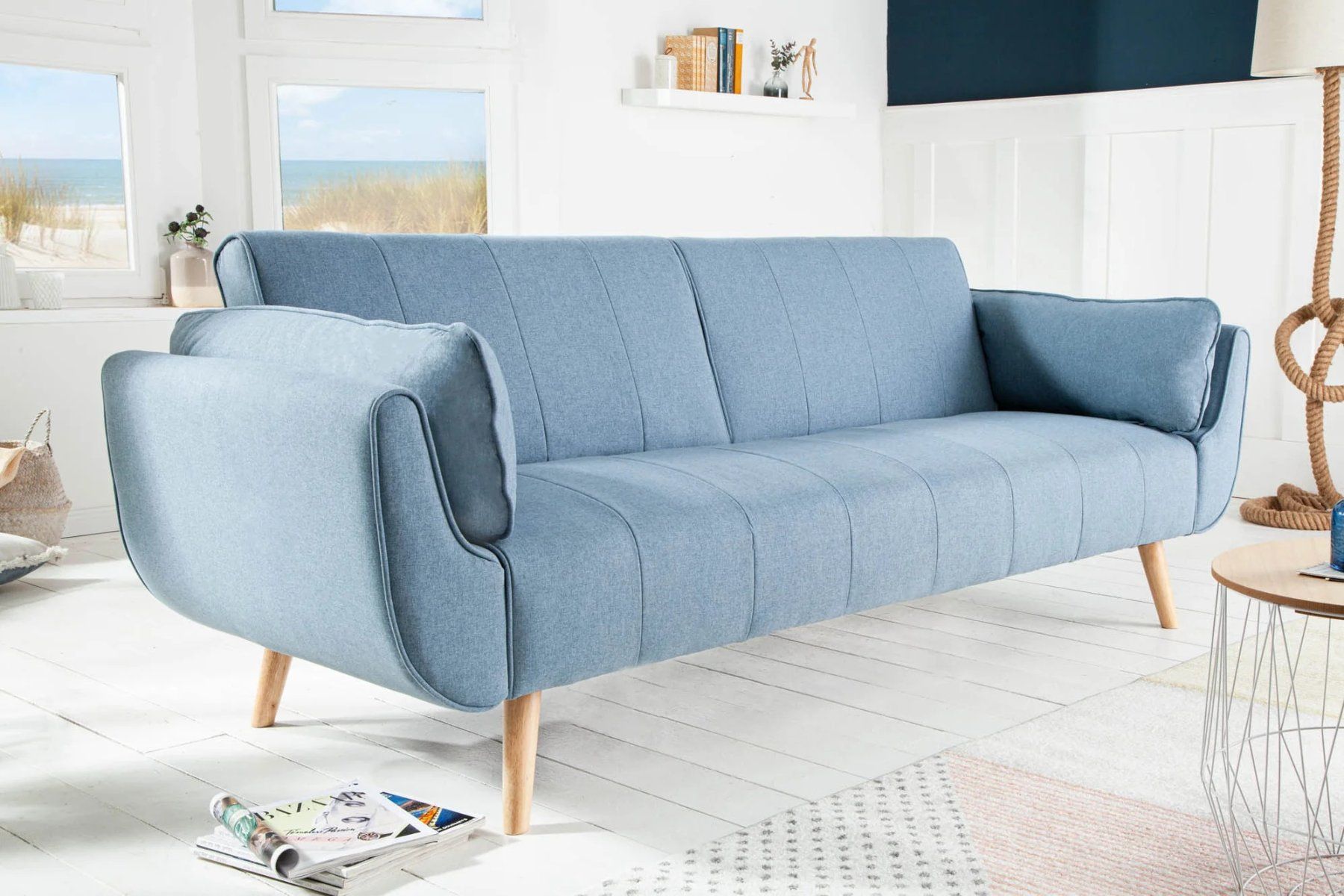 Sofas: Schlafsofa SOFIA PLUS 215cm Hellblau Struktur  OVP & Wie NEU – Neu und originalverpackt aus Winterthur von aredo 2