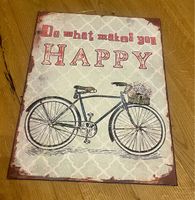 Vintage, Retro Schild Metall, Blech - HAPPY 🌺 30x40cm
