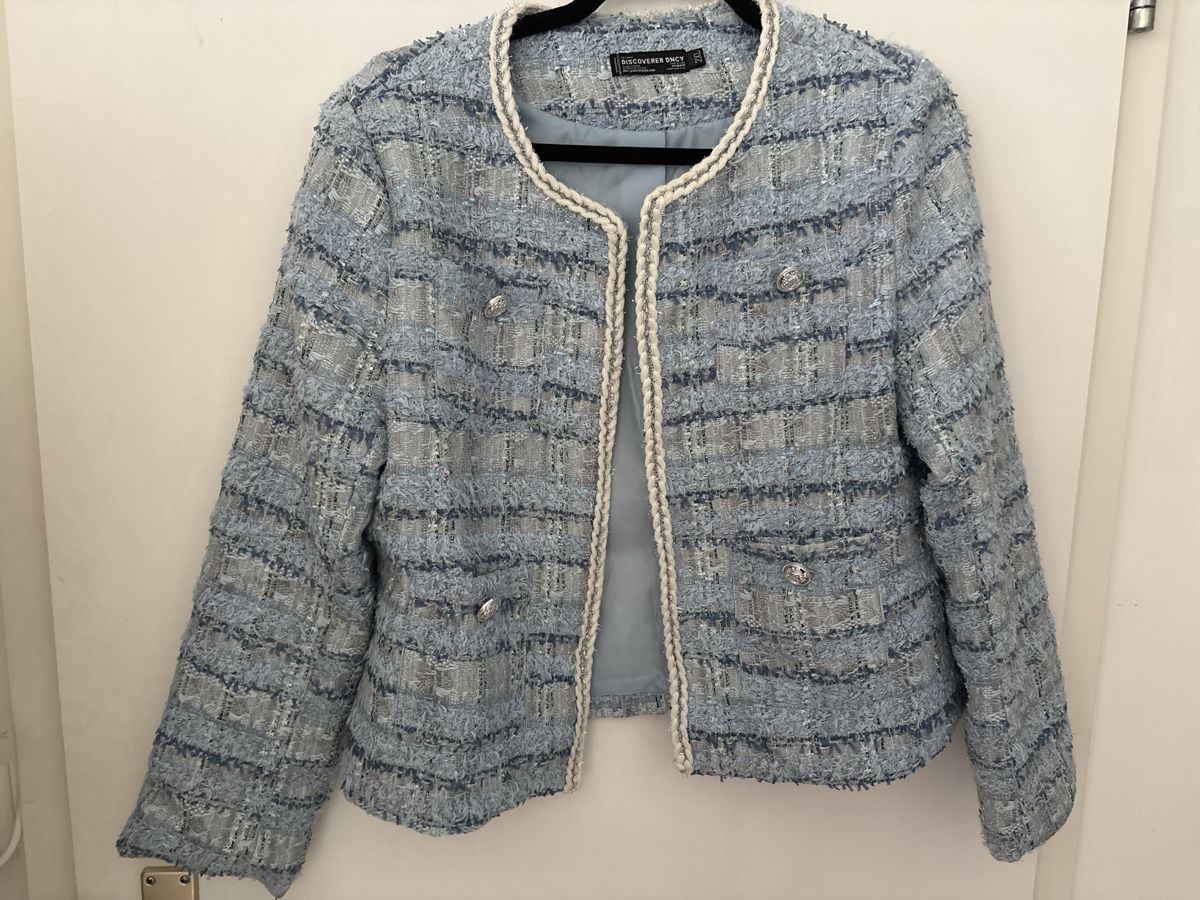 Giacche: Discoverer Dncy  hellblau Tweed Blazer – Usato da Flims Dorf venduto da chauy