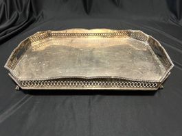 Grosser antiker versilberter Serviertablett