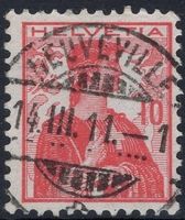 NEUVEVILLE 14.III.11 - Vollstempel auf Helvetia Brustbild