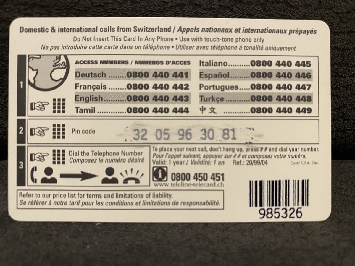Telefon- & Taxkarten: Teleline – Gebraucht aus Lausanne von babacard10 1