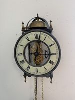 Wanduhr mit Gewicht Antik Eisen Messing 