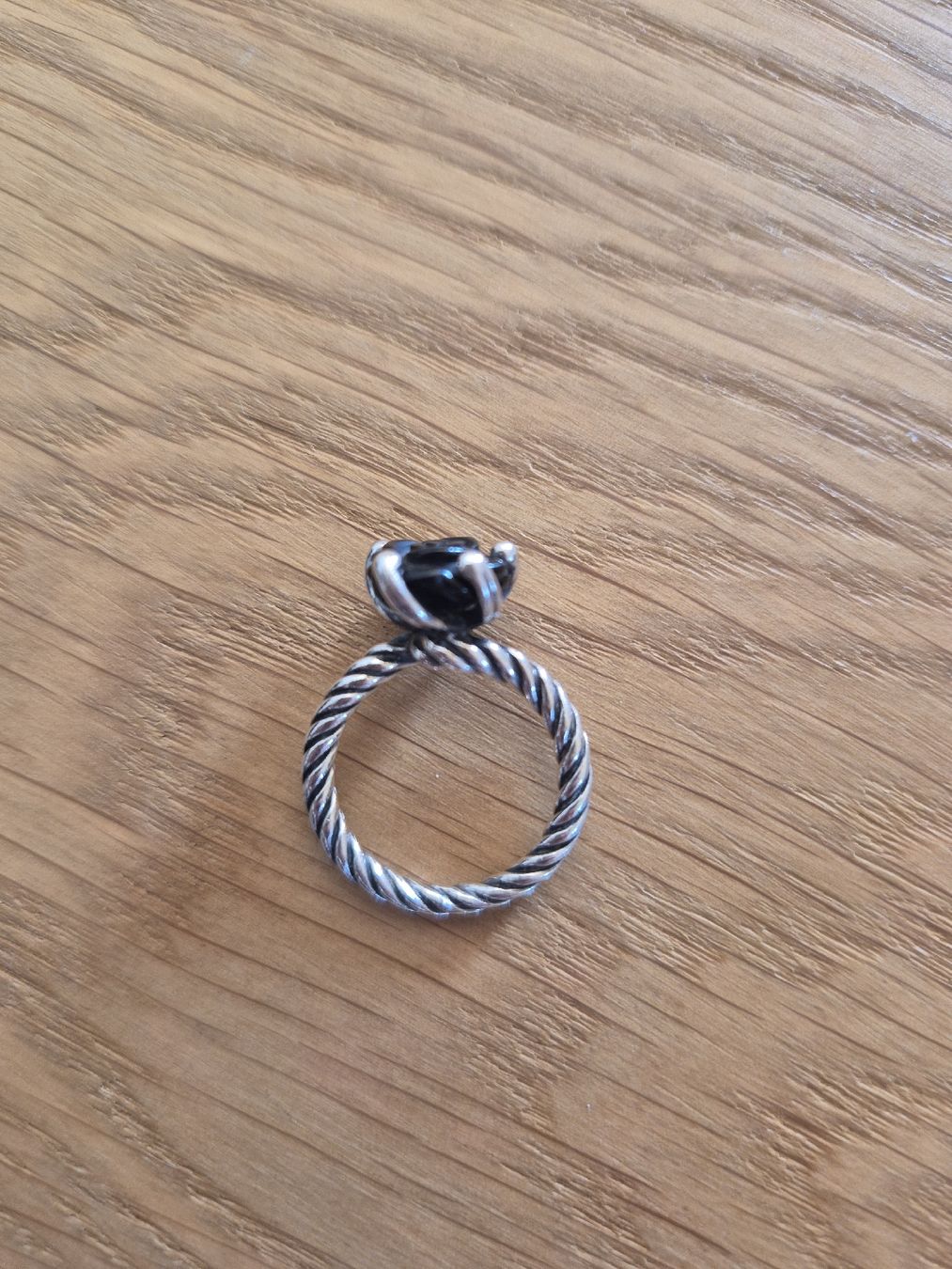 Pandora Anelli: Pandora Silver & Black Onyx Rose Ring Gr. ca. 54 – Usato da Zuzgen venduto da SaBee91 1